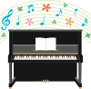 アップライトピアノのイラスト