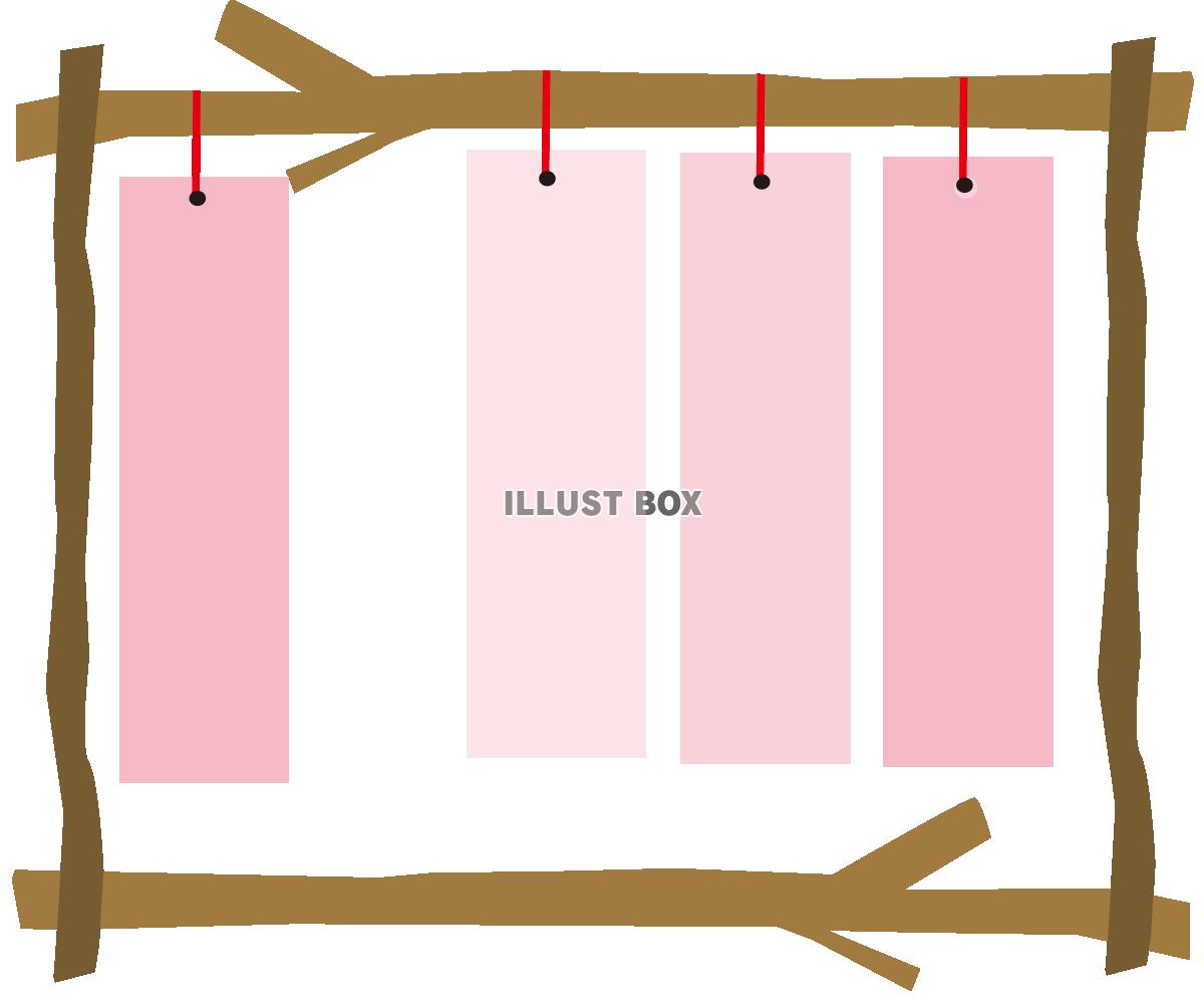 無料イラスト 桜短冊フレーム3