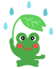 かえると雨　透過png