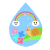 しずく型梅雨イラスト　透過png