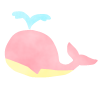 ピンク色のクジラ　透過png