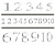 １から10までのメタリック数字フォント