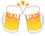 ビール乾杯　透過png