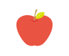葉っぱつきのリンゴ　透過（PNG)とベクター（EPS）データ