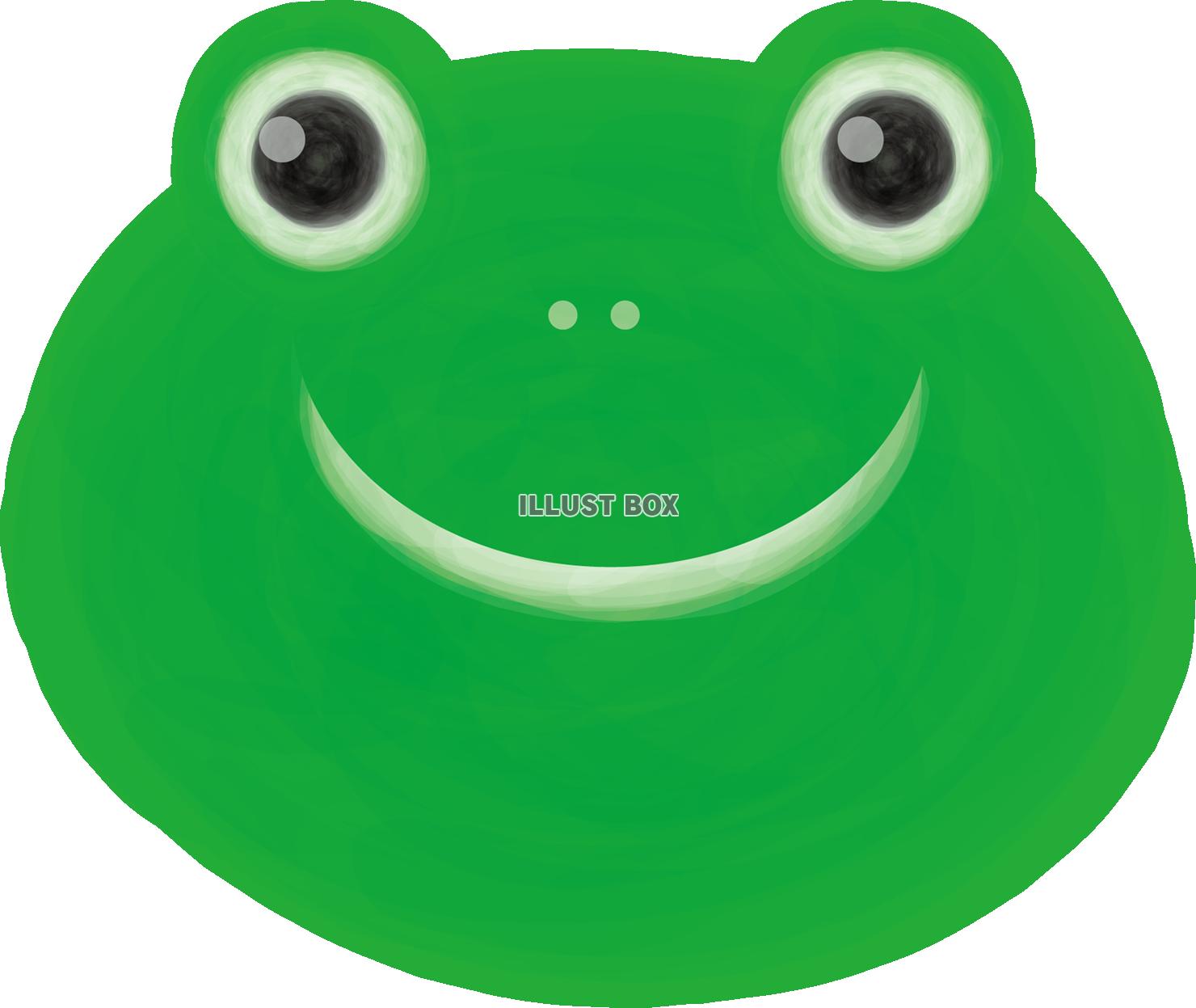 無料イラスト 透過png透明画像梅雨6月満面の笑みかえるカエルのキャラクタ