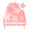 桜模様のグランドピアノ　透過png