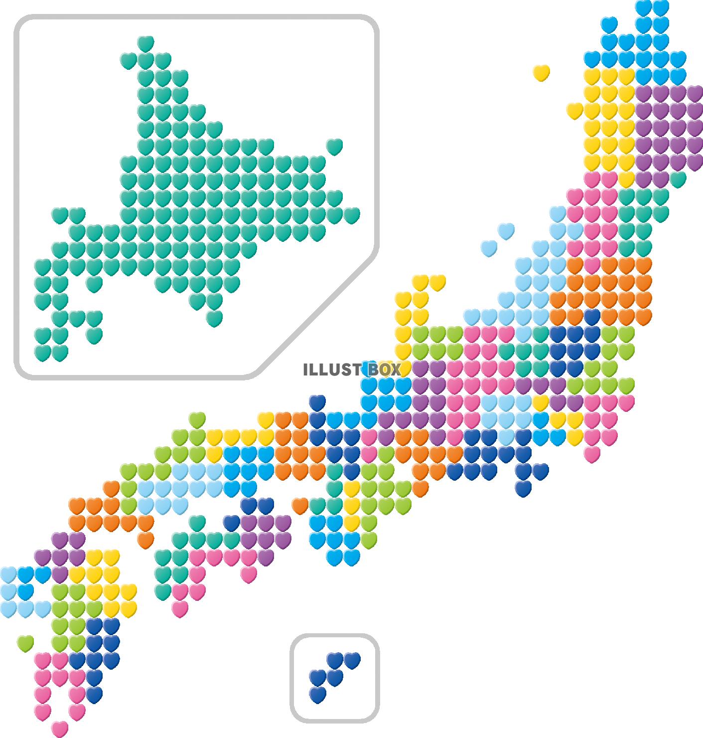 無料イラスト 日本地図 ハート