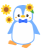 ヒマワリをつけたペンギン　透過png