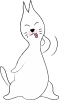 可愛いしろねこ　キャラクター　照れ