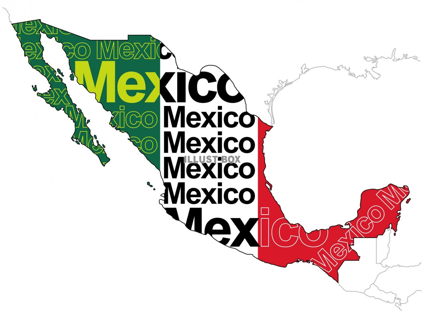 無料イラスト メキシコ地図のイラストレーション