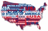 アメリカ合地図のイラストレーション