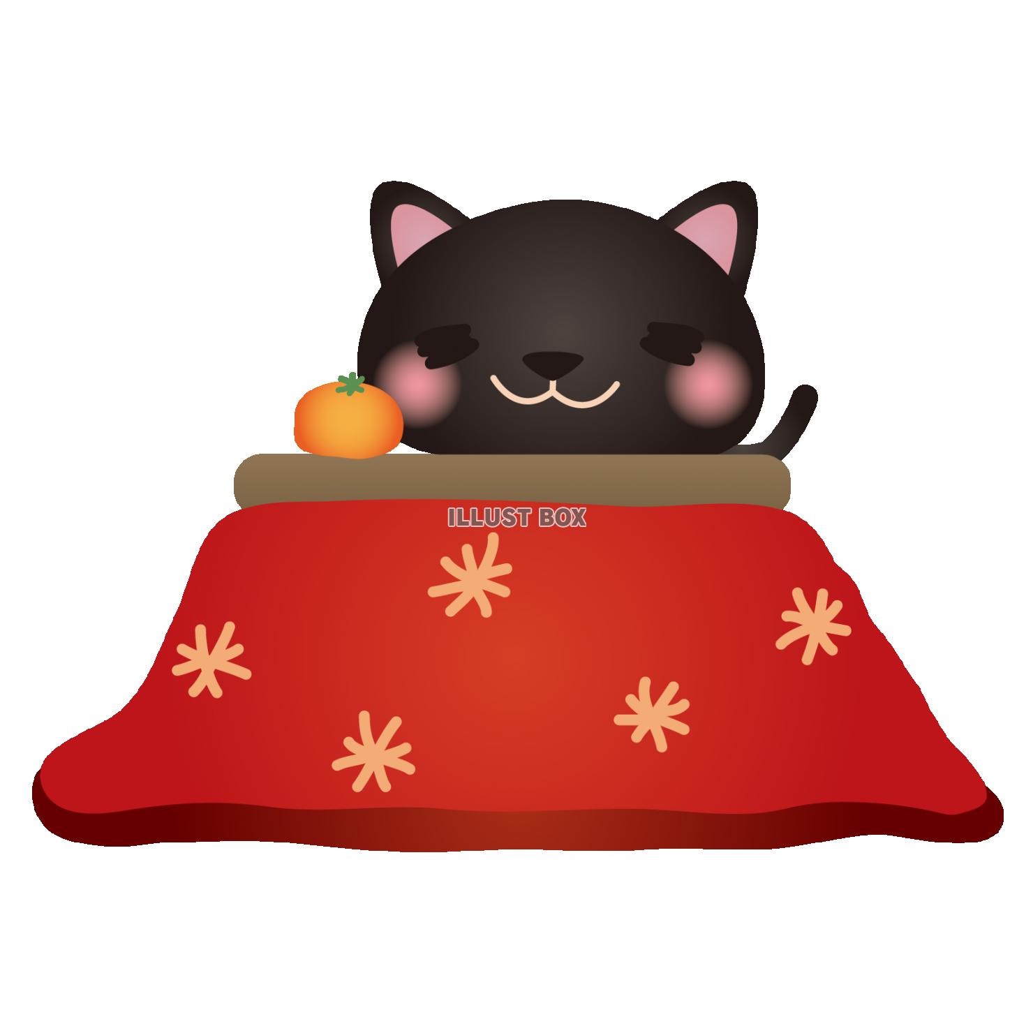 コタツで寝る猫イラスト 猫 動物 素材のプチッチ