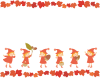 秋の妖精と紅葉した蔦のイラスト２