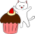 にゃんことカップケーキ【PNG】