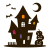 ハロウィンの風景シルエット　透過PNG