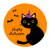 黒猫のハロウィン　透過ＰＮＧ