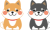 2匹の犬のイラスト（あいさつ）