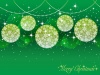 シームレスなクリスマスボールの背景　グリーン
