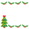 ヒイラギとクリスマスツリーフレーム　透過png