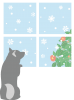 冬の窓際の犬