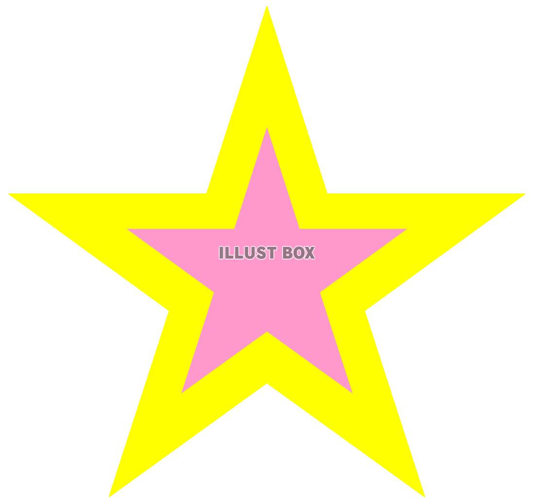 無料イラスト 黄色とピンクの星２
