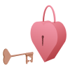 バレンタインハート型南京錠とチョコの鍵①