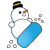 スノボをする雪だるま　透過png