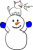 にゃんこ、雪だるまに乗って雄たけび【PNG】