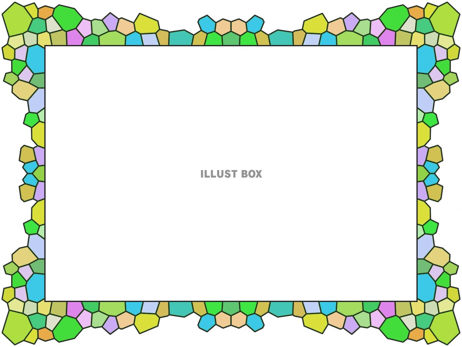 モザイク模様のステンドグラス風フレーム枠
