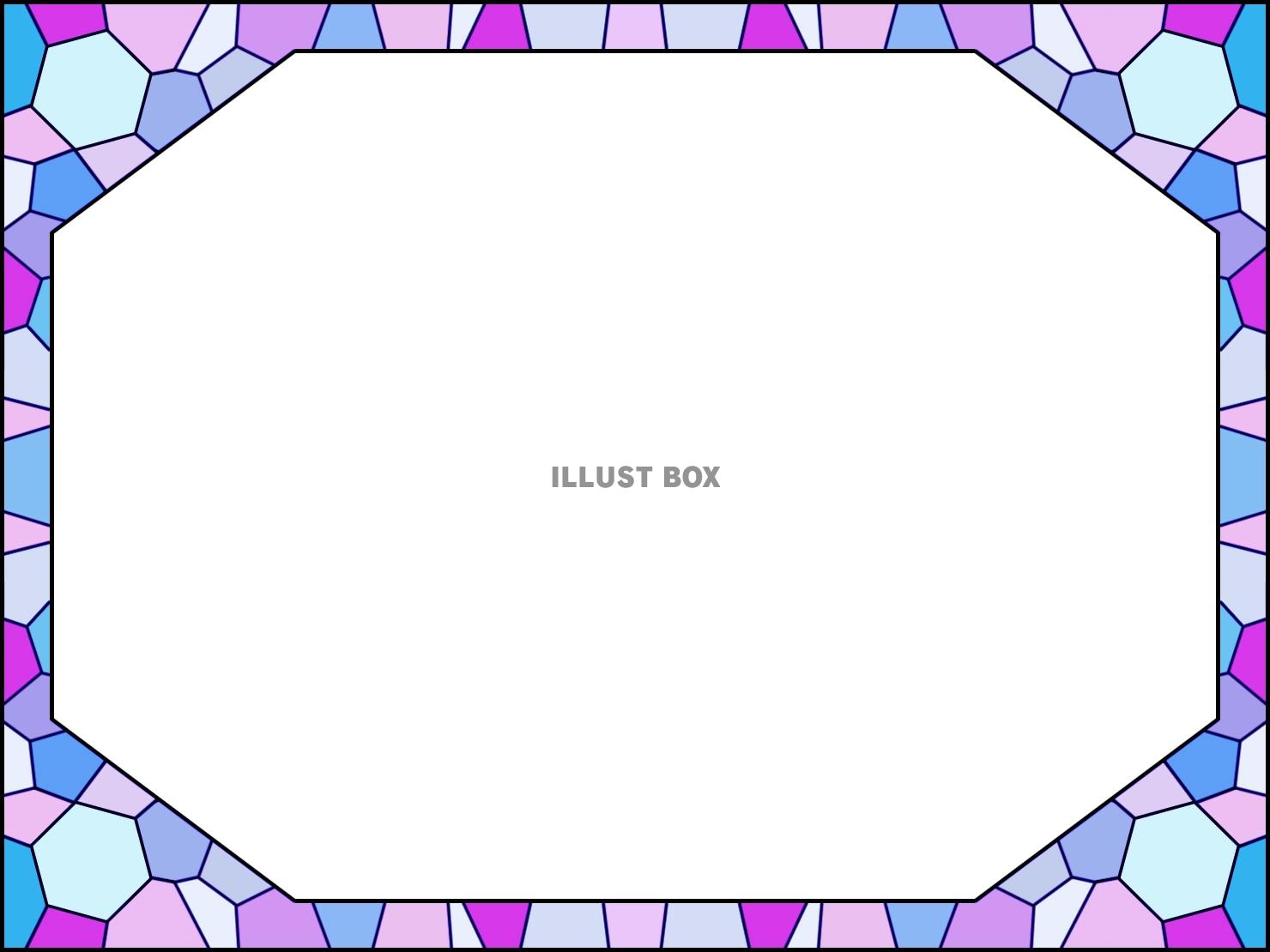 モザイク模様のステンドグラス風フレーム枠