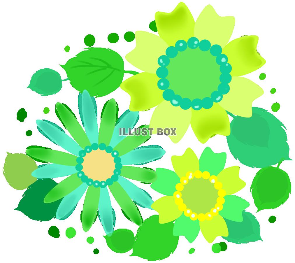 無料イラスト 春の緑の花