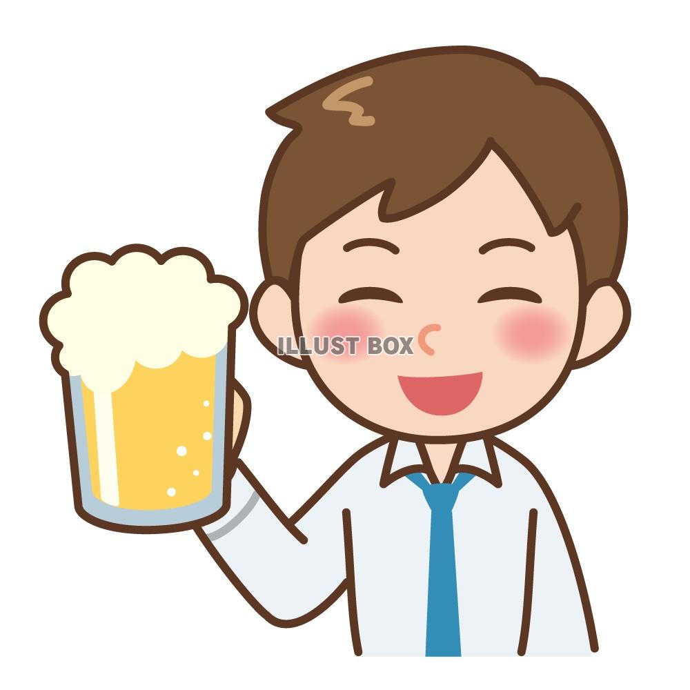 ビール 飲む イラスト