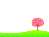 背景『桜の木と丘』⑤　透過png