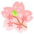 桜型の桜の木とウグイス　透過png