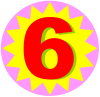 カラフルな数字　６　（ナンバー、順位、番号）