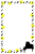 ピアノと音符と薔薇の花のフレーム（縦型、黄色、父の日）
