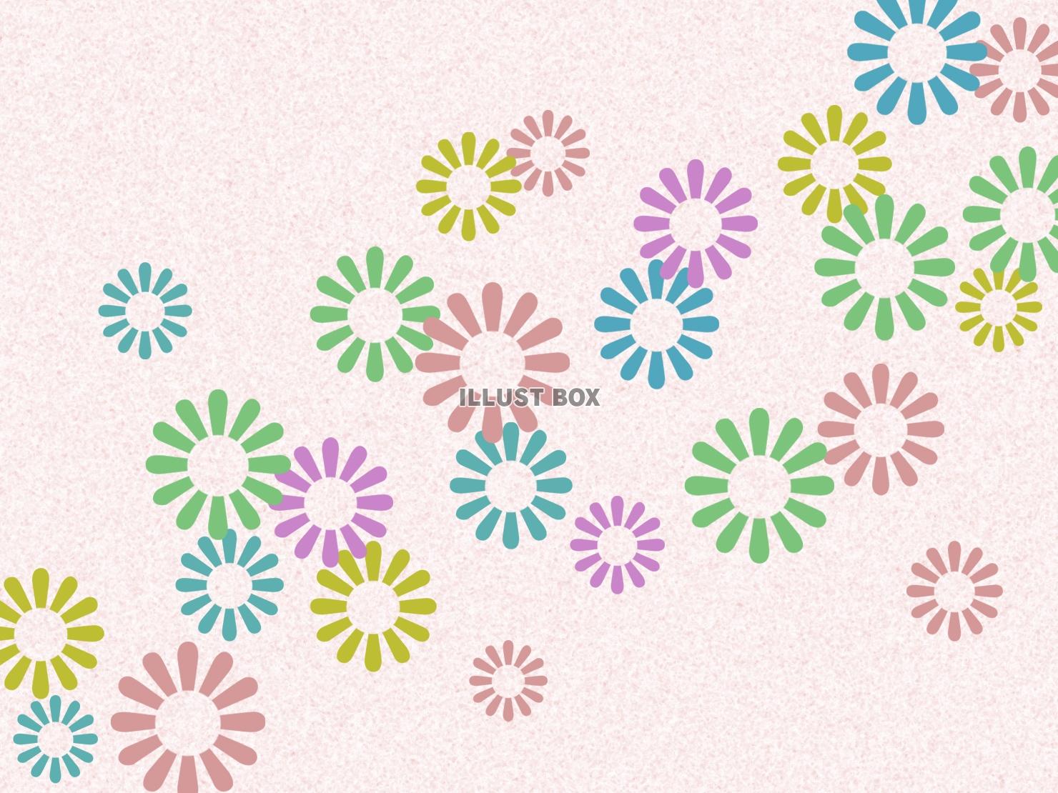 無料イラスト 花模様の壁紙カラフル柄の背景イラスト素材