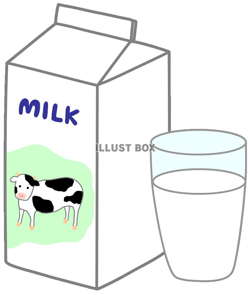 無料イラスト 牛乳１ ミルク 紙パック コップ 飲み物 飲料 夏 うし