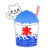 シロクマとブルーハワイかき氷　透過png