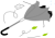 風でひっくり返った傘　グレー（黒）（嵐、台風、木枯らし、木の葉、紙くず）