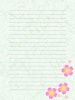 和紙の便箋横書き、桜の花のイラスト背景