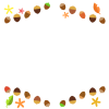 無料イラスト 秋の木の実と枝のフレーム