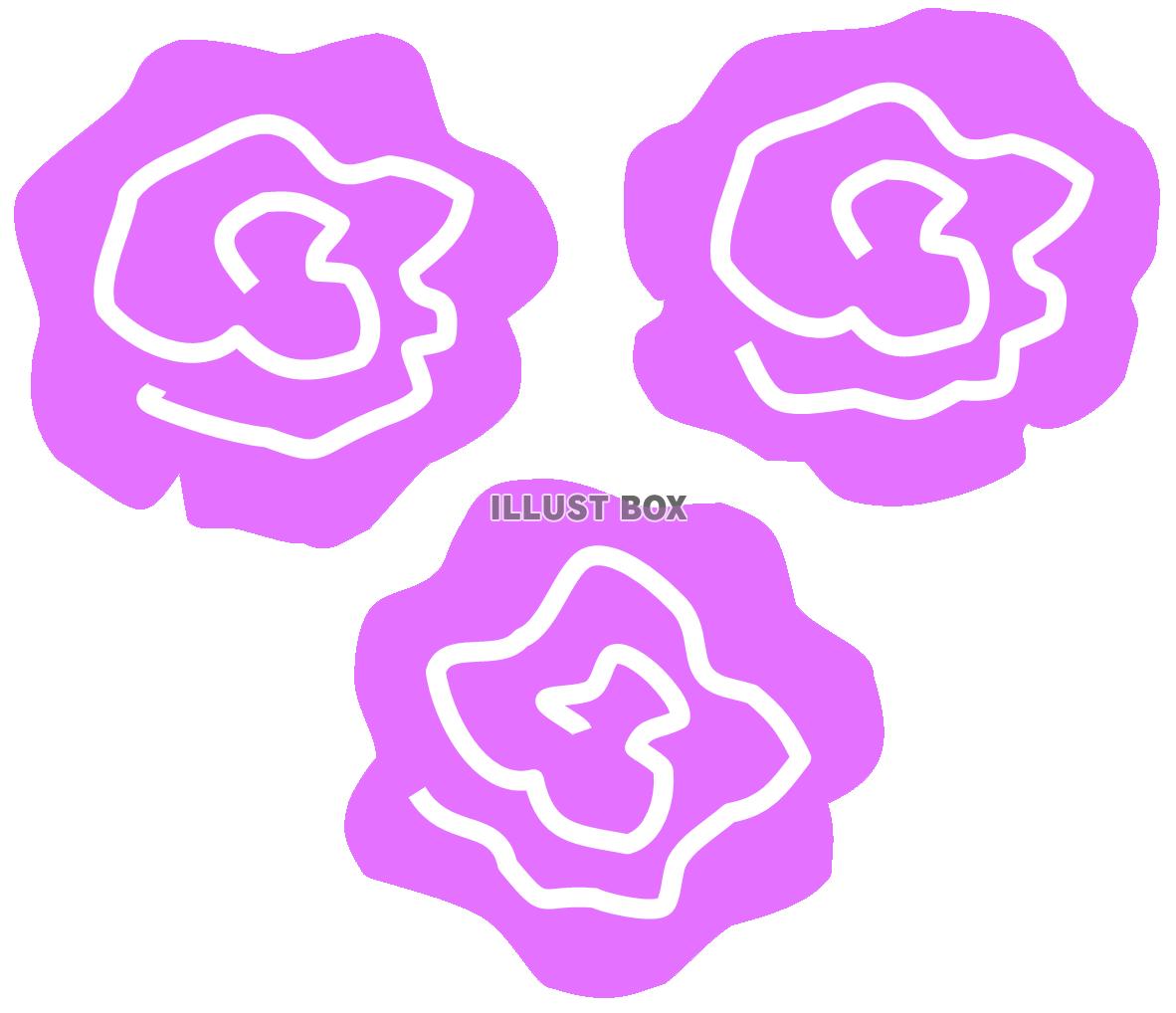 無料イラスト シンプルなバラ２ 紫 薔薇 ばら 敬老の日 喜寿 古希
