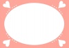 まる円ハートかわいいピンク枠フレーム・JPEG