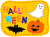 フエルトワッペン風のハロウィン２　（縫い目ステッチ　手芸）