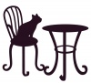 カフェテーブルと猫