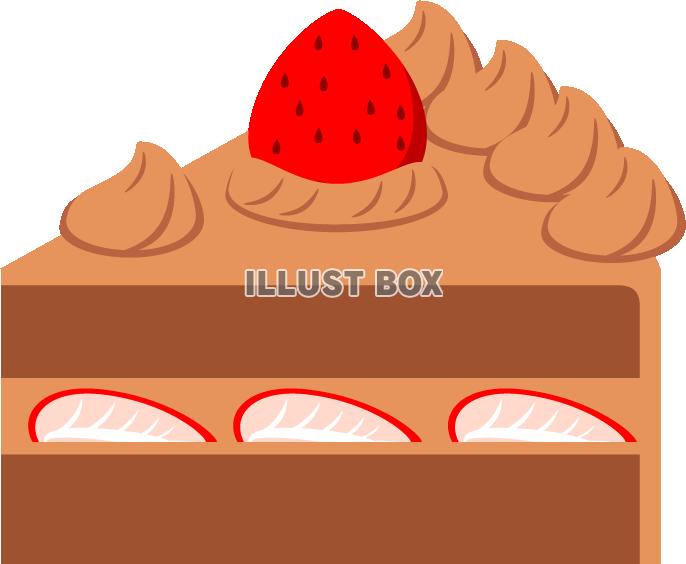 無料イラスト 苺のチョコケーキ