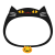 顔ハメ黒猫　透過png