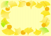 いちょうの葉っぱのフレーム２（秋、ぎんなん、黄葉、銀杏、イチョウ）