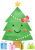 手描き風笑顔のクリスマスツリー